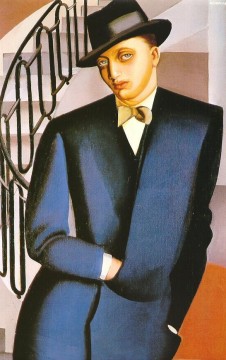 階段上のアフリット侯爵 1926年 現代タマラ・デ・レンピッカ Oil Paintings